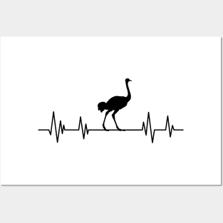 Common ostrich heartbeat Birthday Ostrich lover Posters and Art